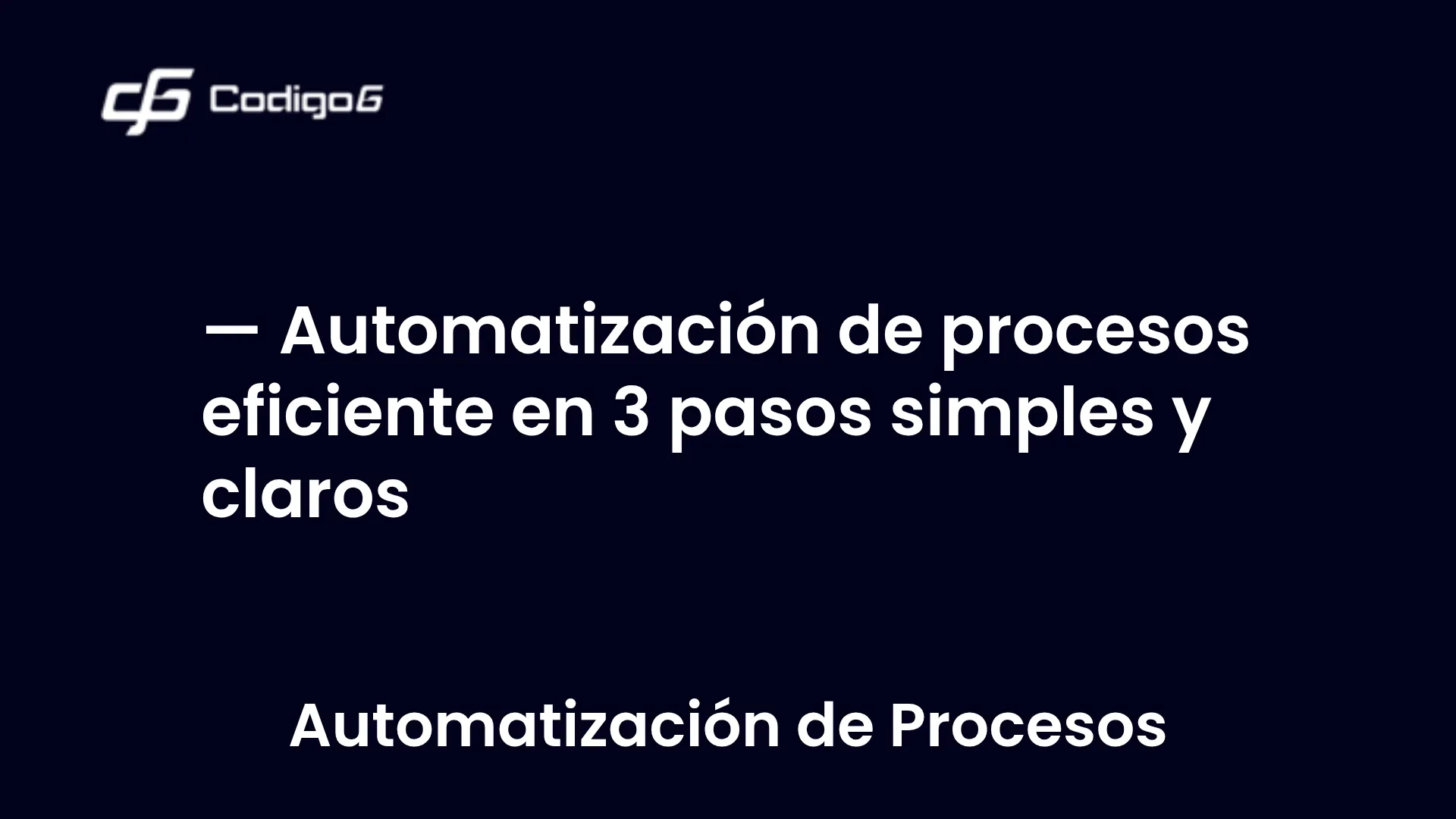 imagen destacada del post con un texto en el centro que dice Automatización de procesos eficiente en 3 pasos simples y claros y abajo del texto aparece la categoria del post
