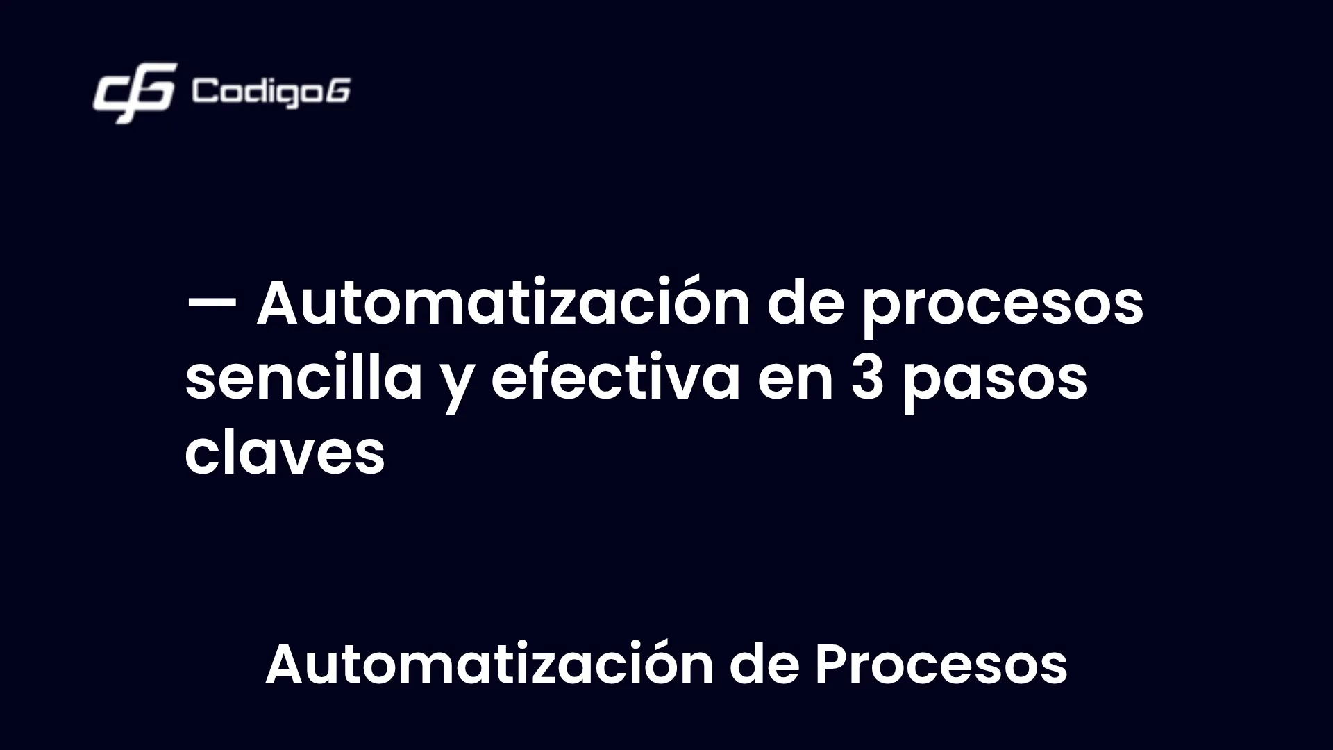 imagen destacada del post con un texto en el centro que dice Automatización de procesos sencilla y efectiva en 3 pasos claves y abajo del texto aparece la categoria del post