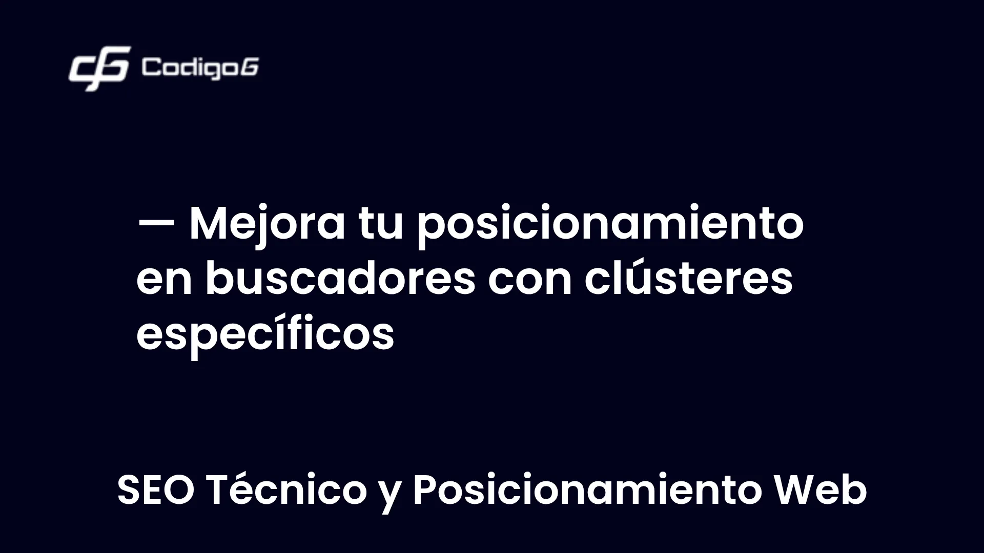 imagen destacada del post con un texto en el centro que dice Mejora tu posicionamiento en buscadores con clústeres específicos y abajo del texto aparece la categoria del post